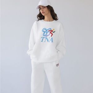 GREY TNA Cozy Fleece Boyfriend Crew Sweatshirt